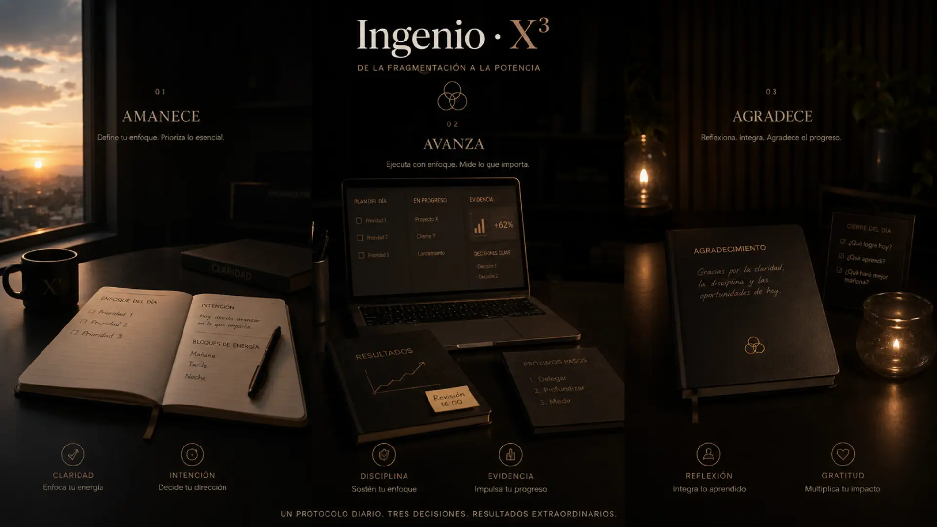 Protocolo diario Amanece Avanza Agradece de Ingenio X3
